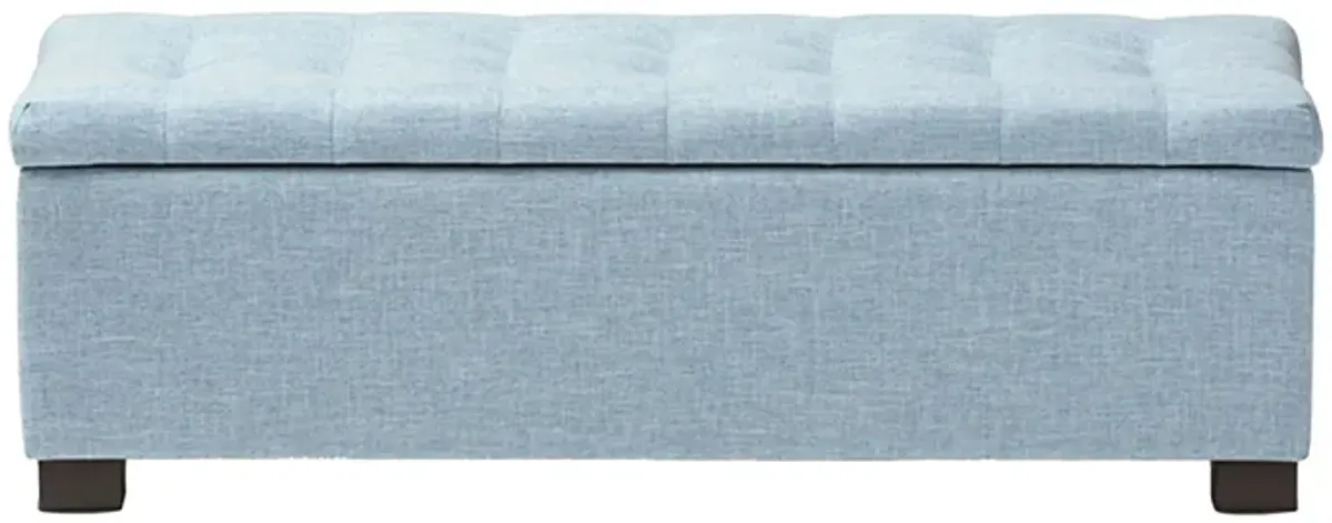 Roanoke Ottoman Bench in Light Blue by Wholesale Interiors