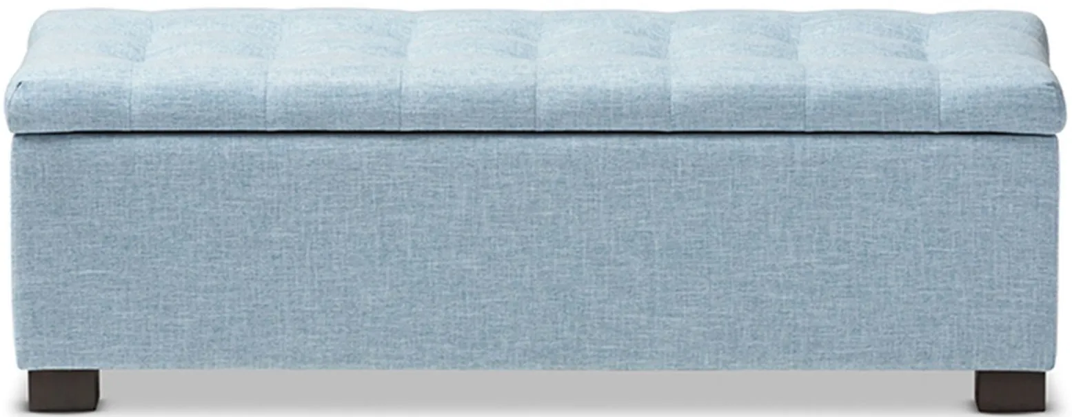 Roanoke Ottoman Bench in Light Blue by Wholesale Interiors