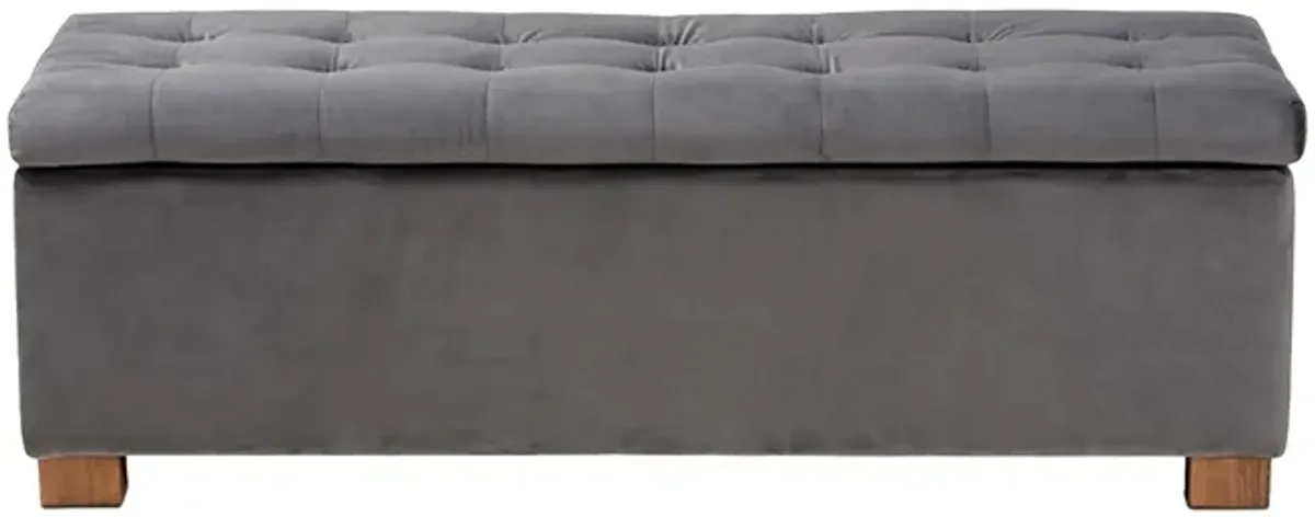 Roanoke Ottoman Bench in Gray/Brown by Wholesale Interiors