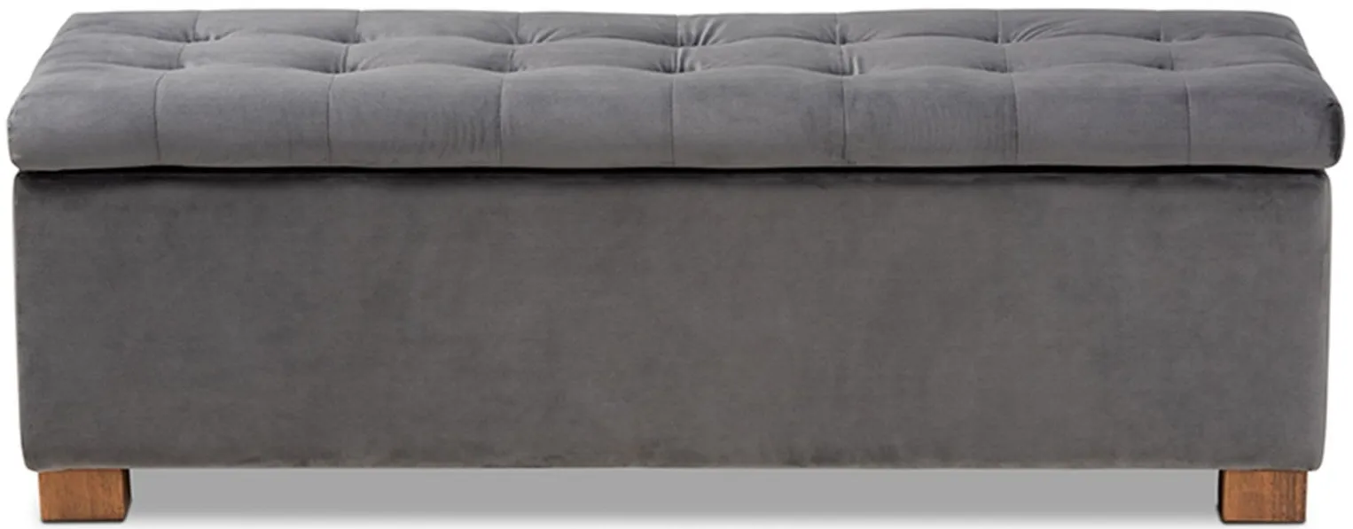 Roanoke Ottoman Bench in Gray/Brown by Wholesale Interiors