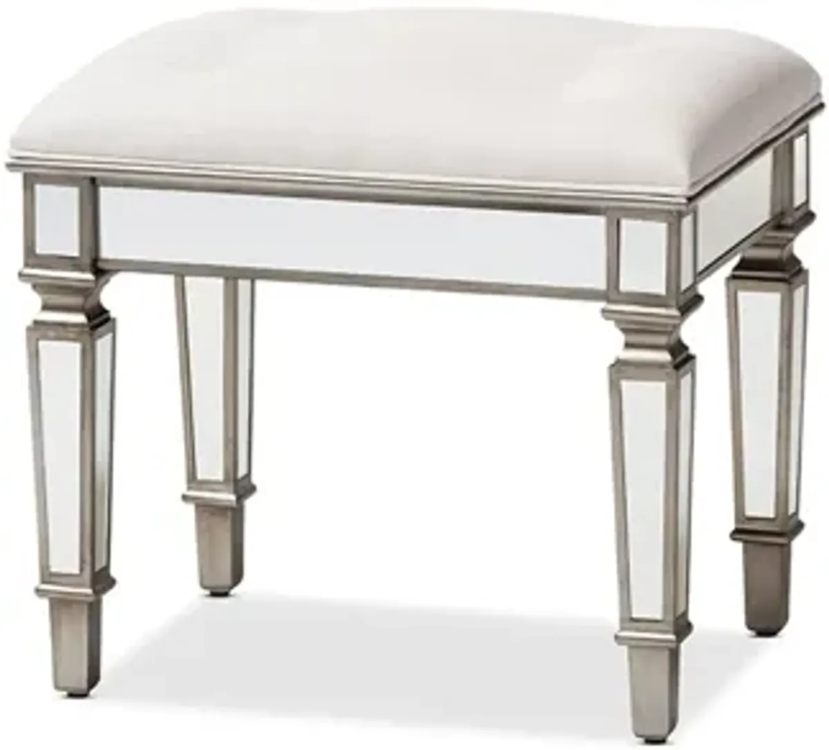 Marielle Mirrored Ottoman Vanity Bench