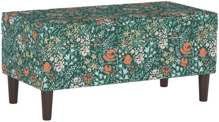 Tallula Storage Bench with Hinged Lid in Cameila Multi Green by Skyline