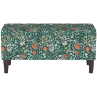 Tallula Storage Bench with Hinged Lid in Cameila Multi Green by Skyline