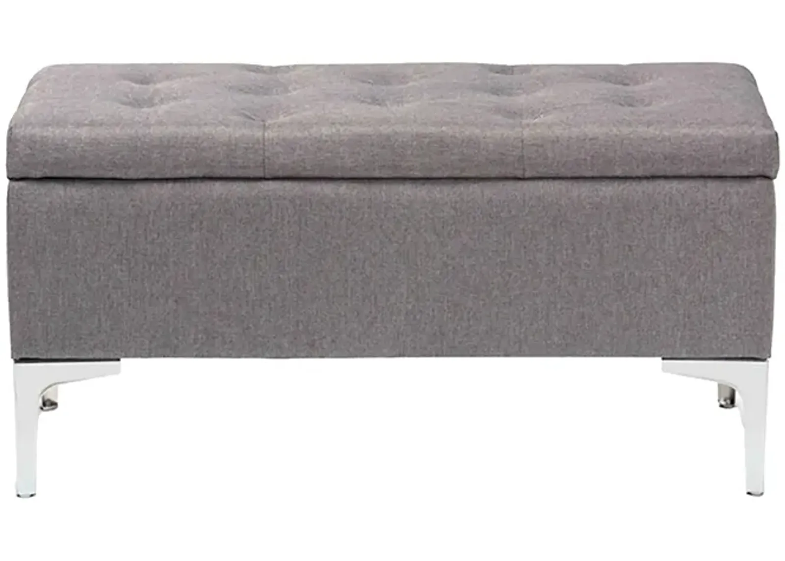 Mabel Storage Ottoman in gray/Silver by Wholesale Interiors