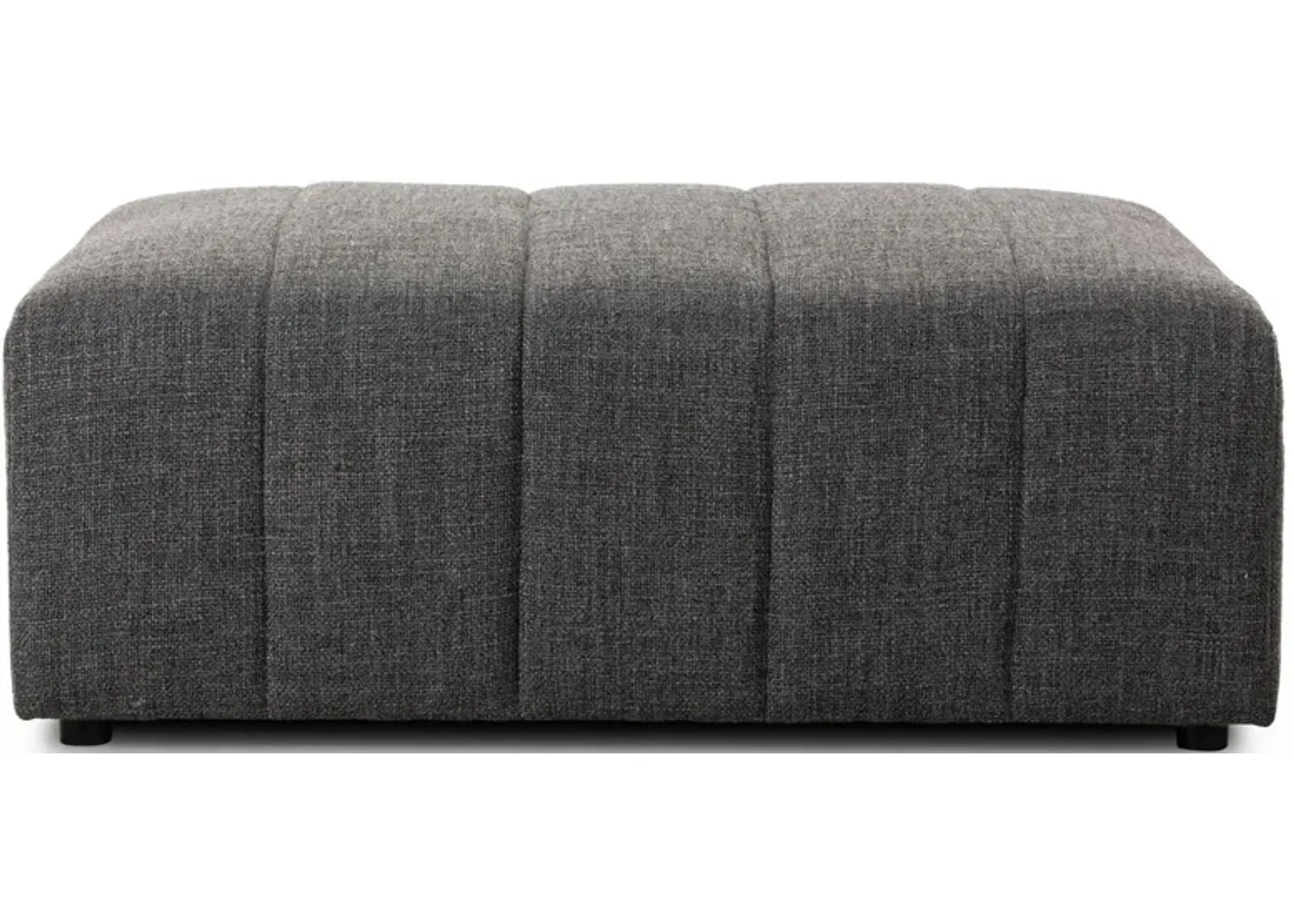 Langham Ottoman in Saxon Charcoal by Four Hands