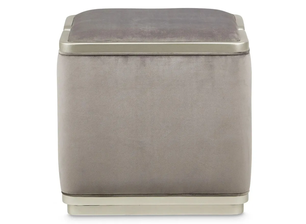 Linea Ottoman in Silver Mist by Amini Innovation