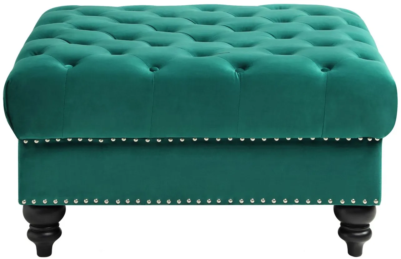 Nola Ottoman in Green by Glory Furniture