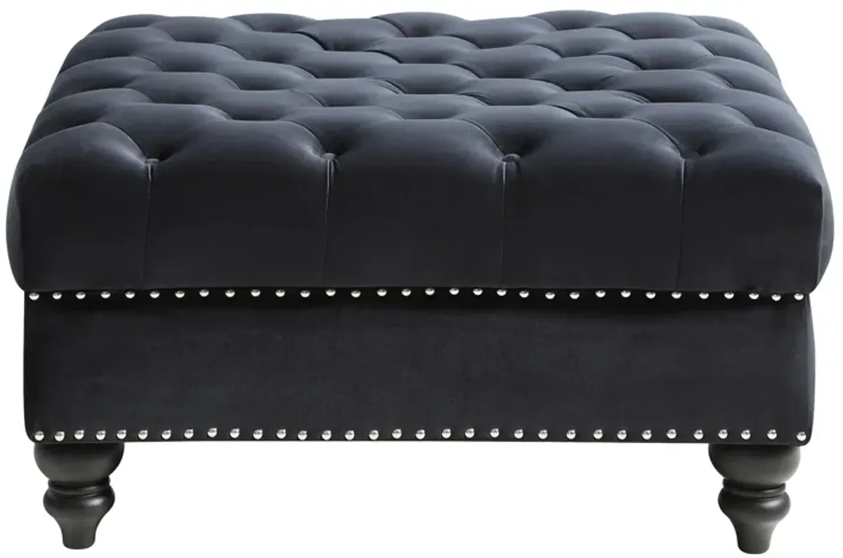 Nola Ottoman in Black by Glory Furniture