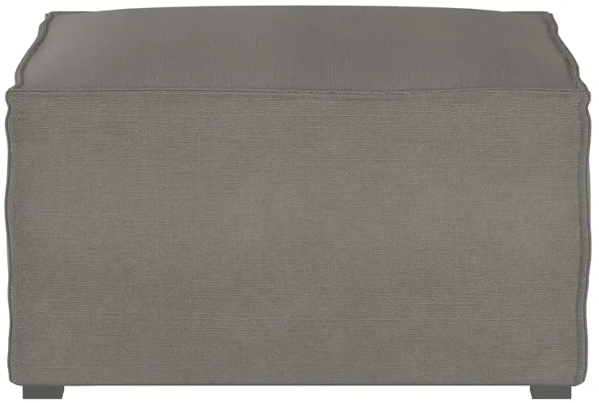 Stacy III Ottoman in Linen Grey by Skyline