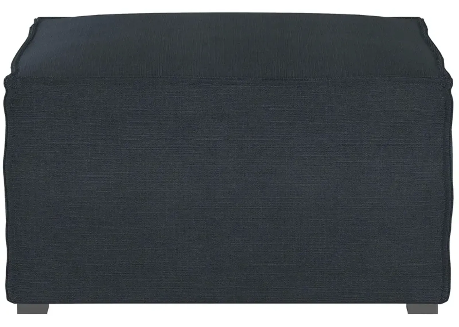 Stacy III Ottoman in Linen Navy by Skyline