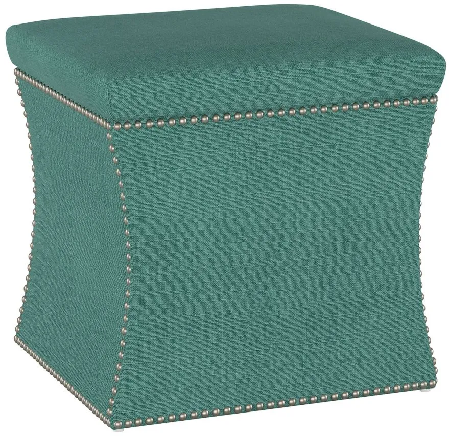 Satori Storage Ottoman in Linen Laguna by Skyline