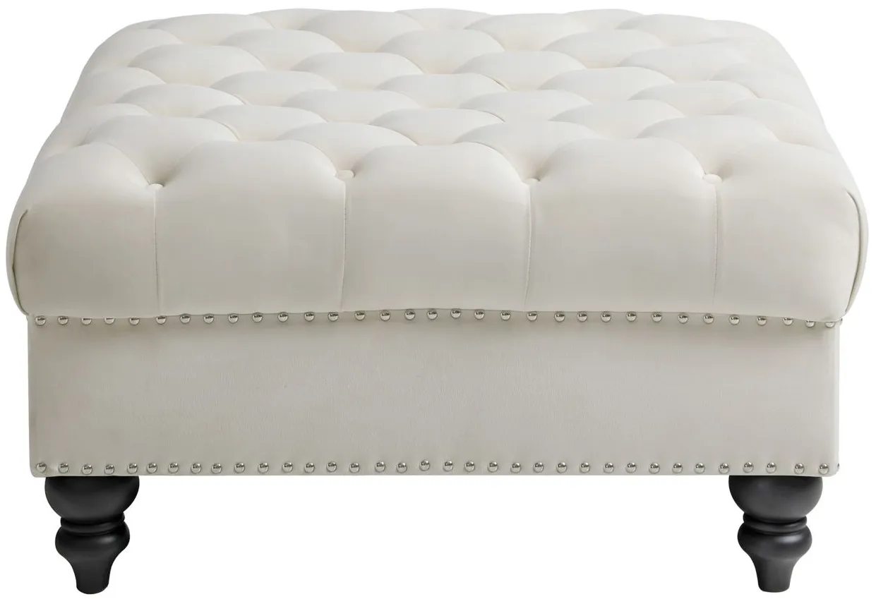 Nola Ottoman in Ivory by Glory Furniture