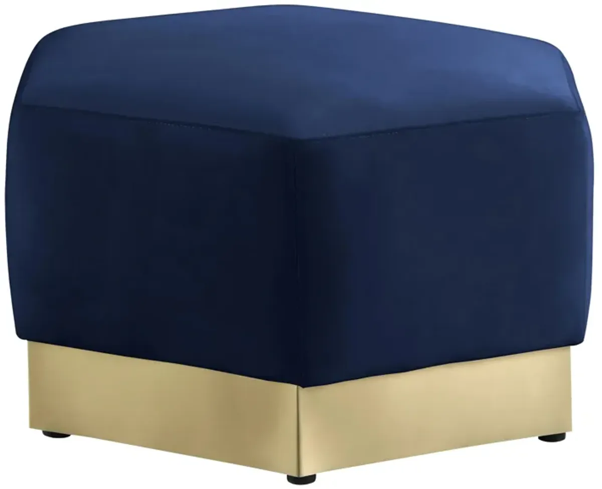 Marquis Velvet Ottoman in Navy by Meridian Furniture