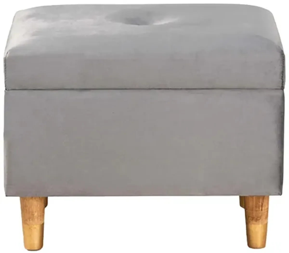 Elias Storage Ottoman in Gray/Oak by Wholesale Interiors