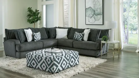 Mondo Cocktail Ottoman in Gunmetal by Albany Furniture