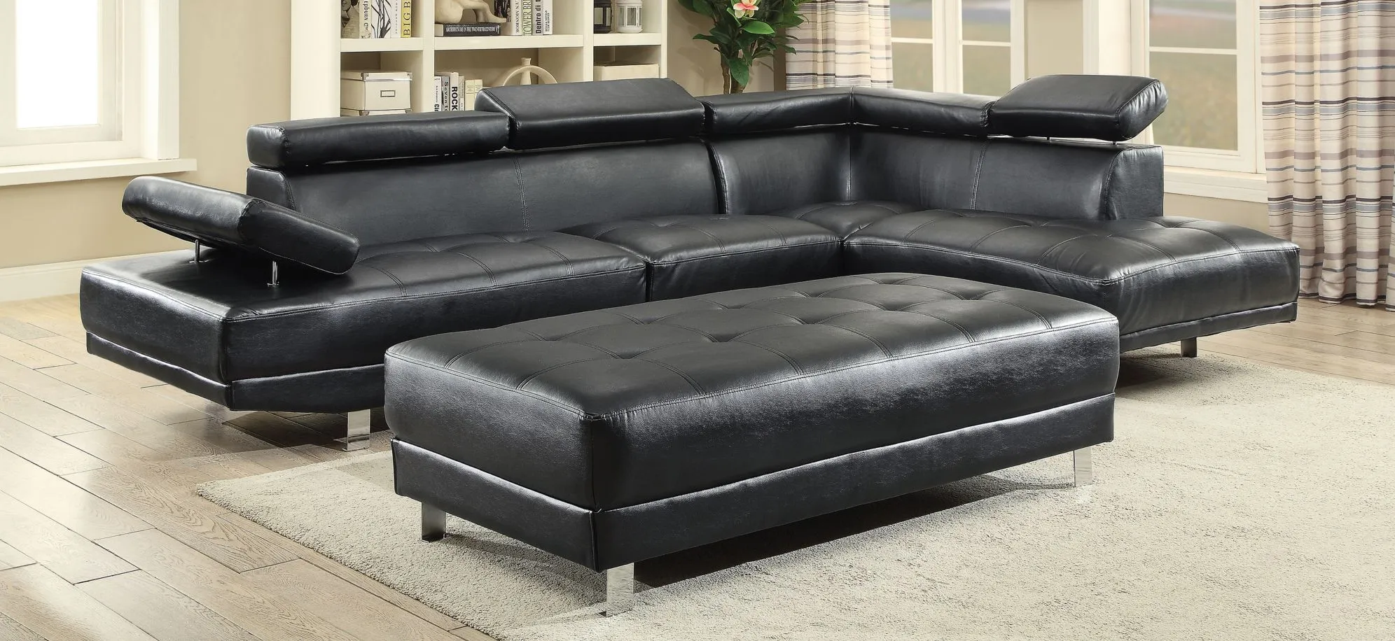 Riveredge Ottoman in Black by Glory Furniture