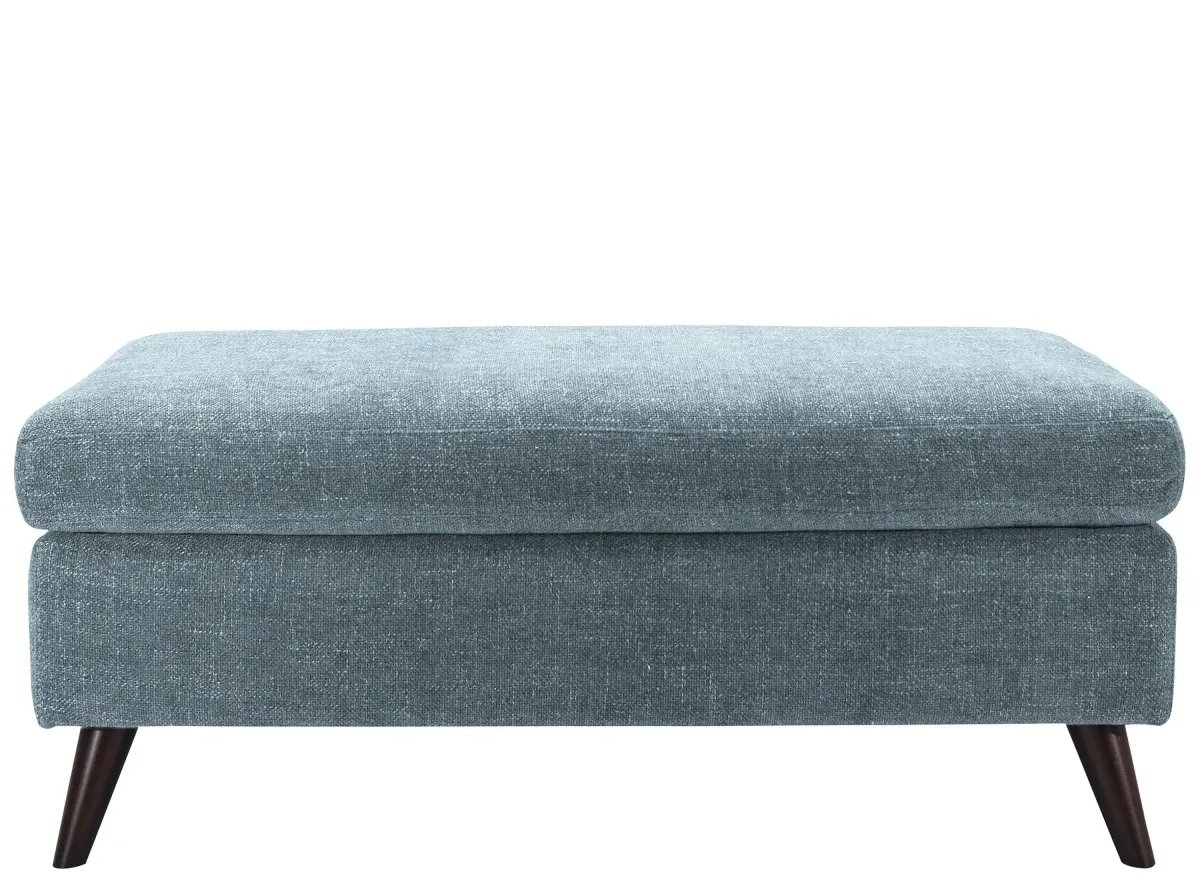 Caruso Ottoman in Elliot French Blue by H.M. Richards