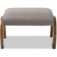 Sandrine Wood Ottoman in gray by Wholesale Interiors
