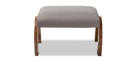 Sandrine Wood Ottoman in gray by Wholesale Interiors