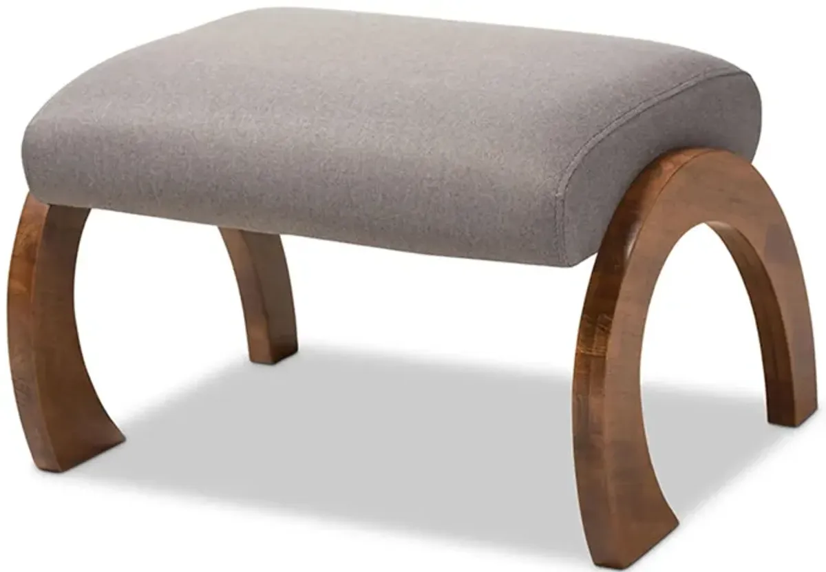 Sandrine Wood Ottoman in gray by Wholesale Interiors