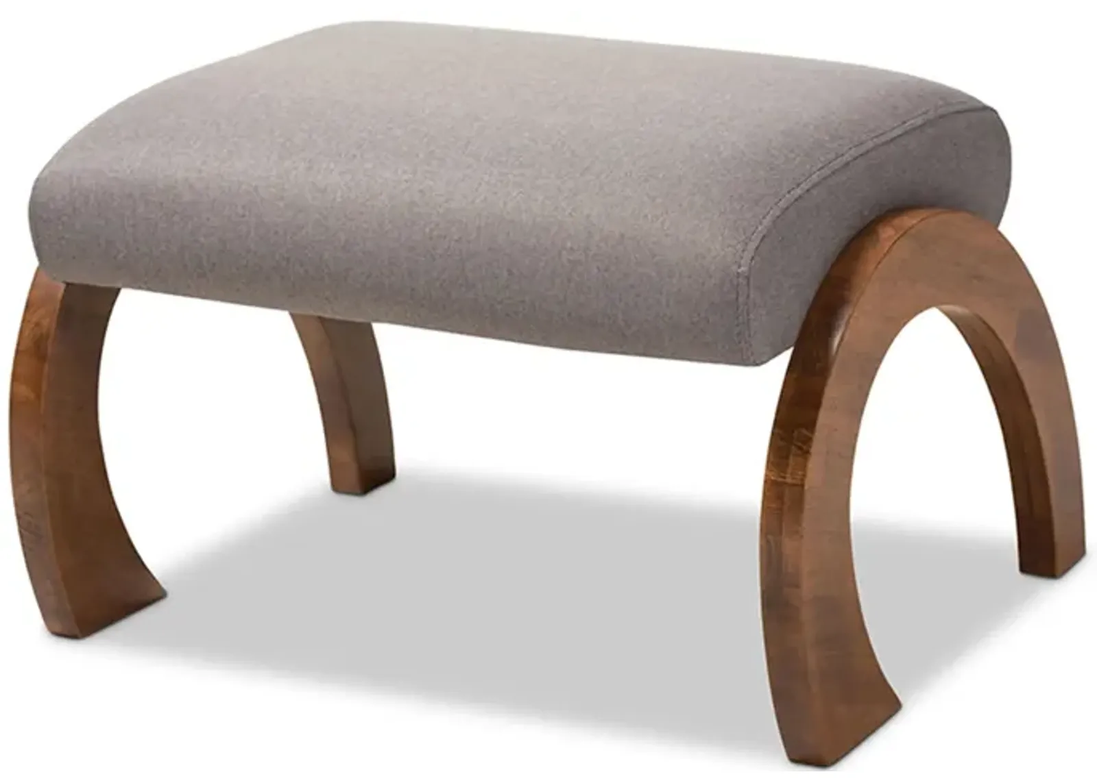 Sandrine Wood Ottoman in gray by Wholesale Interiors