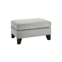 Carmine Ottoman in Suede so Soft Platinum by H.M. Richards