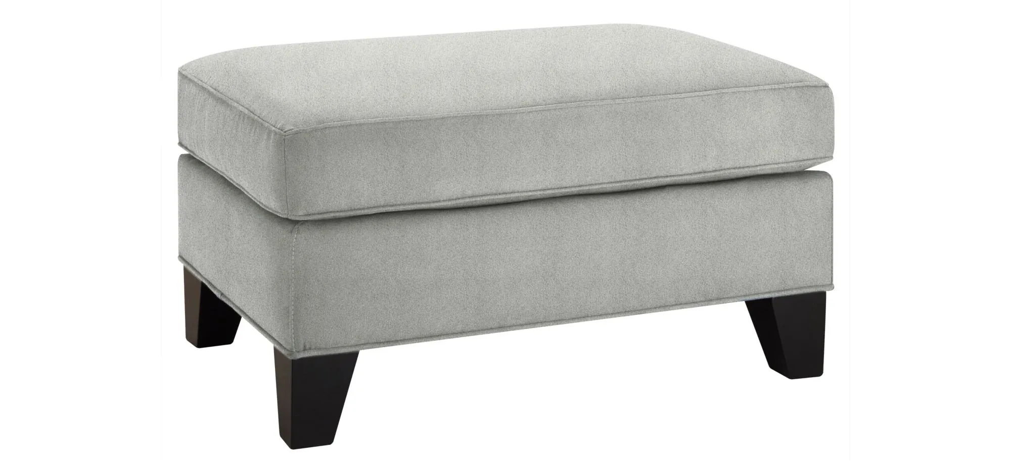 Carmine Ottoman in Suede so Soft Platinum by H.M. Richards
