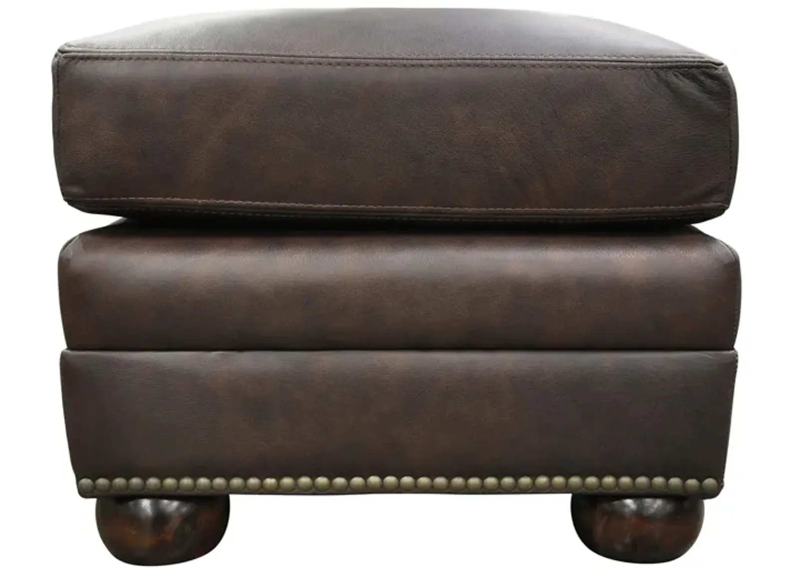 Savannah Ottoman in Urban Mahogany by Omnia Leather