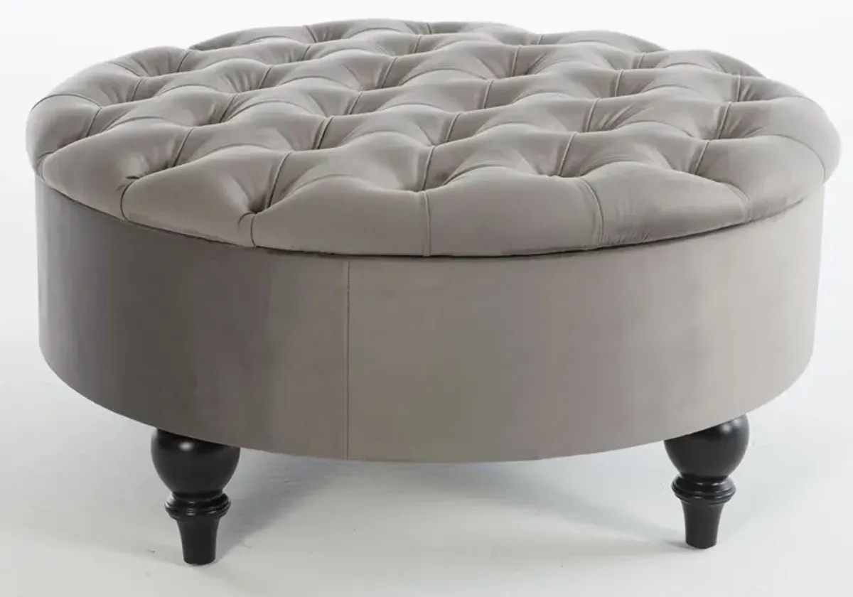 Suave Storage Ottoman in VIKA GREY by HUDSON GLOBAL MARKETING USA