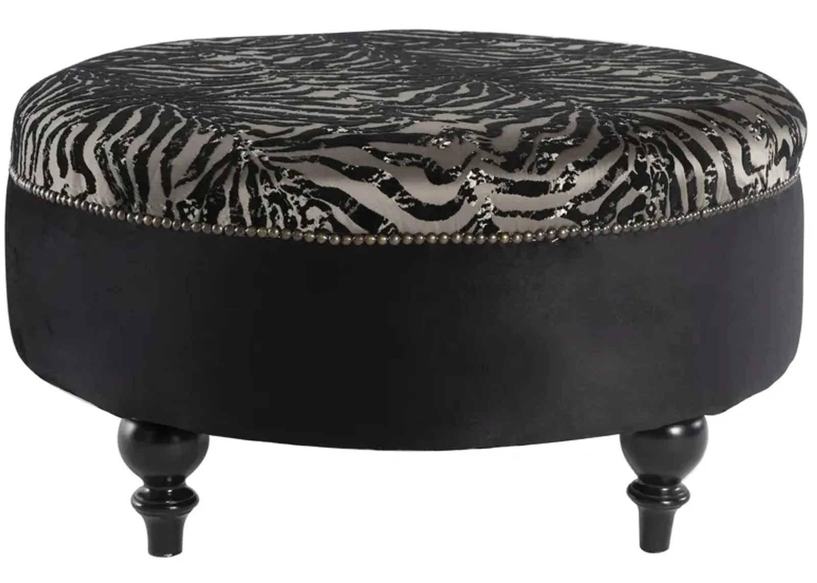 Gaze Ottoman in GAZE MAIN/DUCA BLACK by HUDSON GLOBAL MARKETING USA