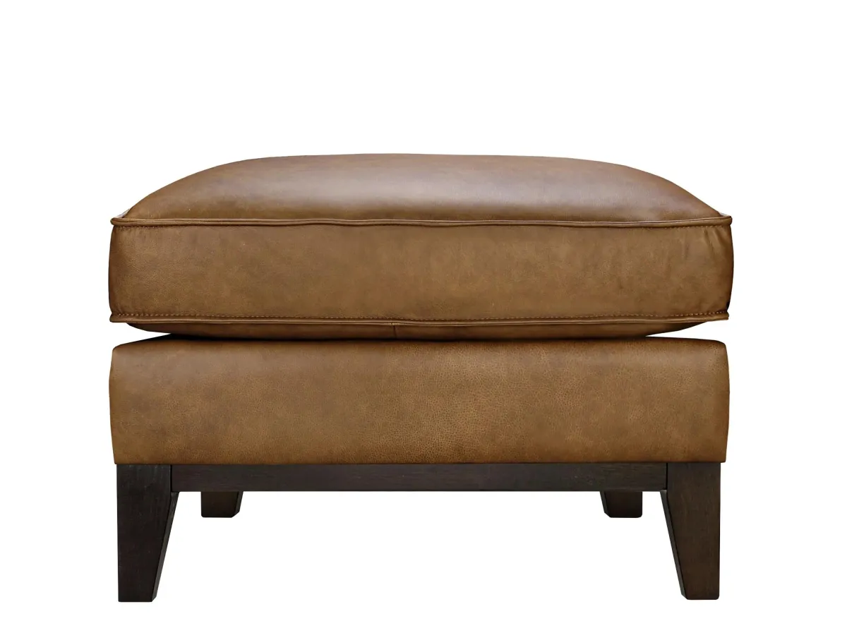 Roscoe Leather Ottoman in Honey by GTR Leather Inc