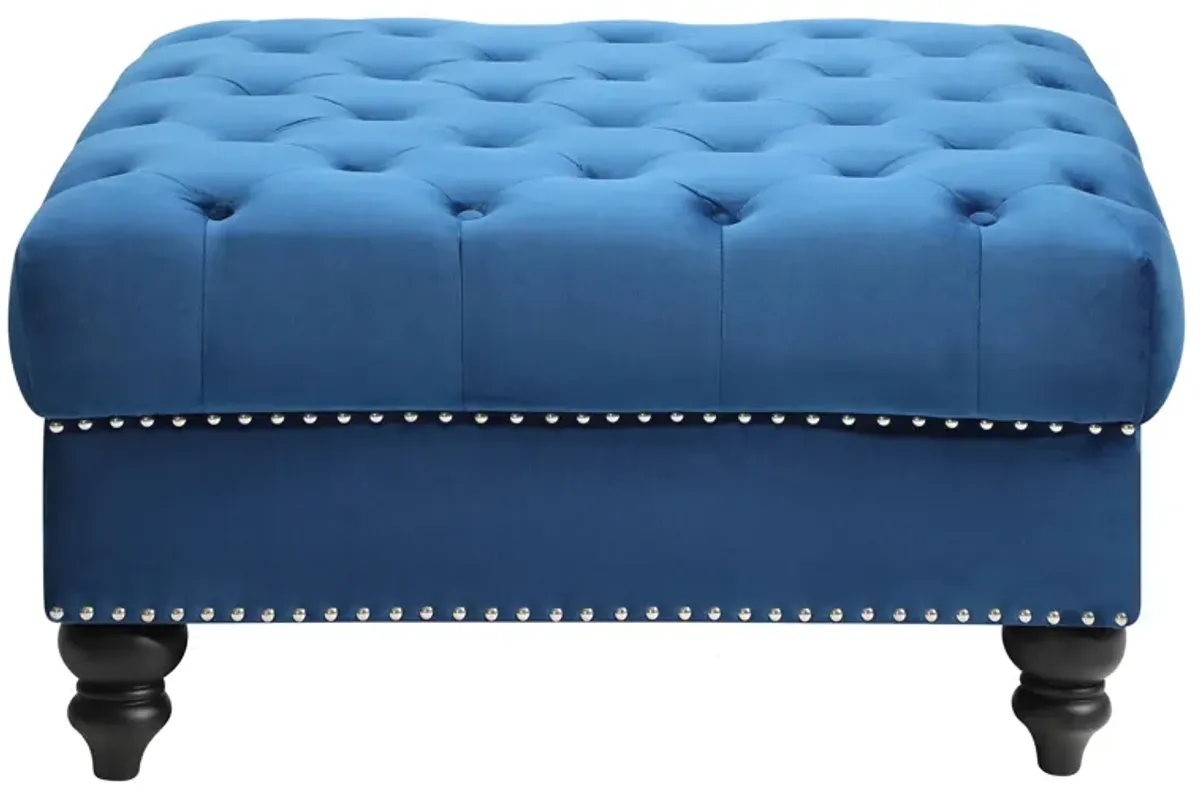 Nola Ottoman in Navy Blue by Glory Furniture