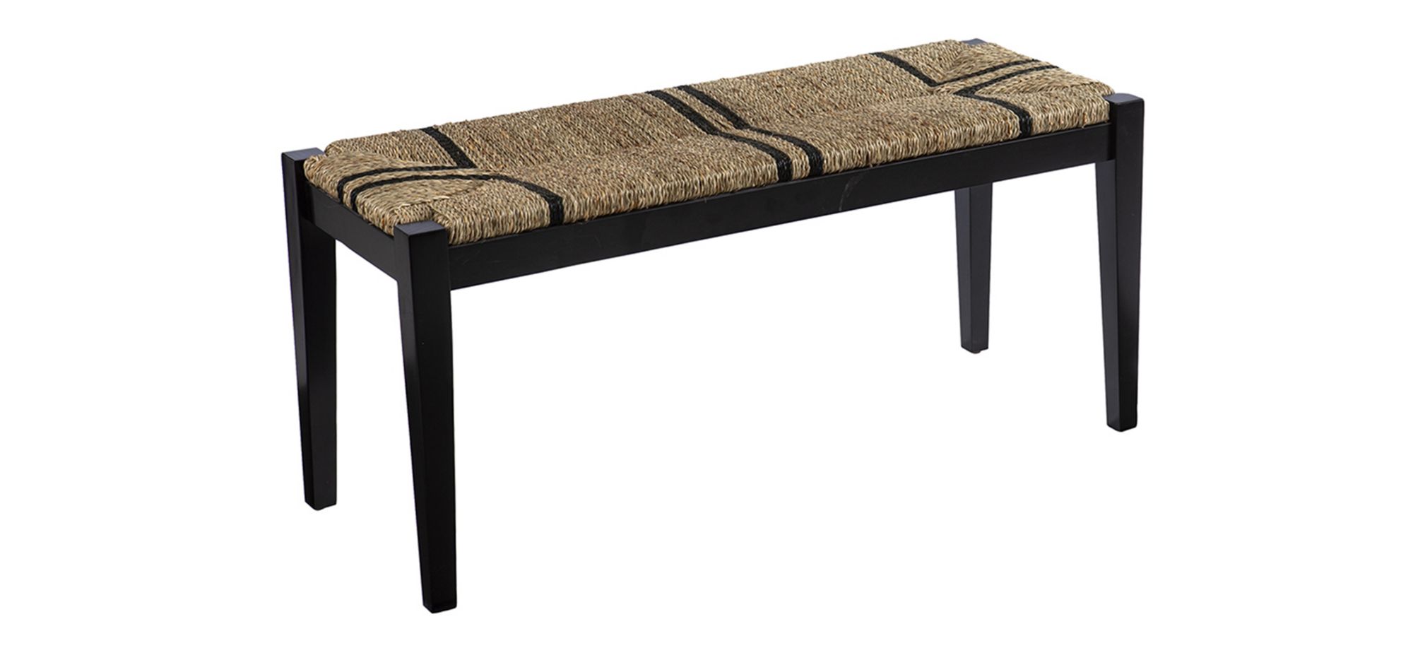 Grogan Seagrass Bench in Black by SEI Furniture