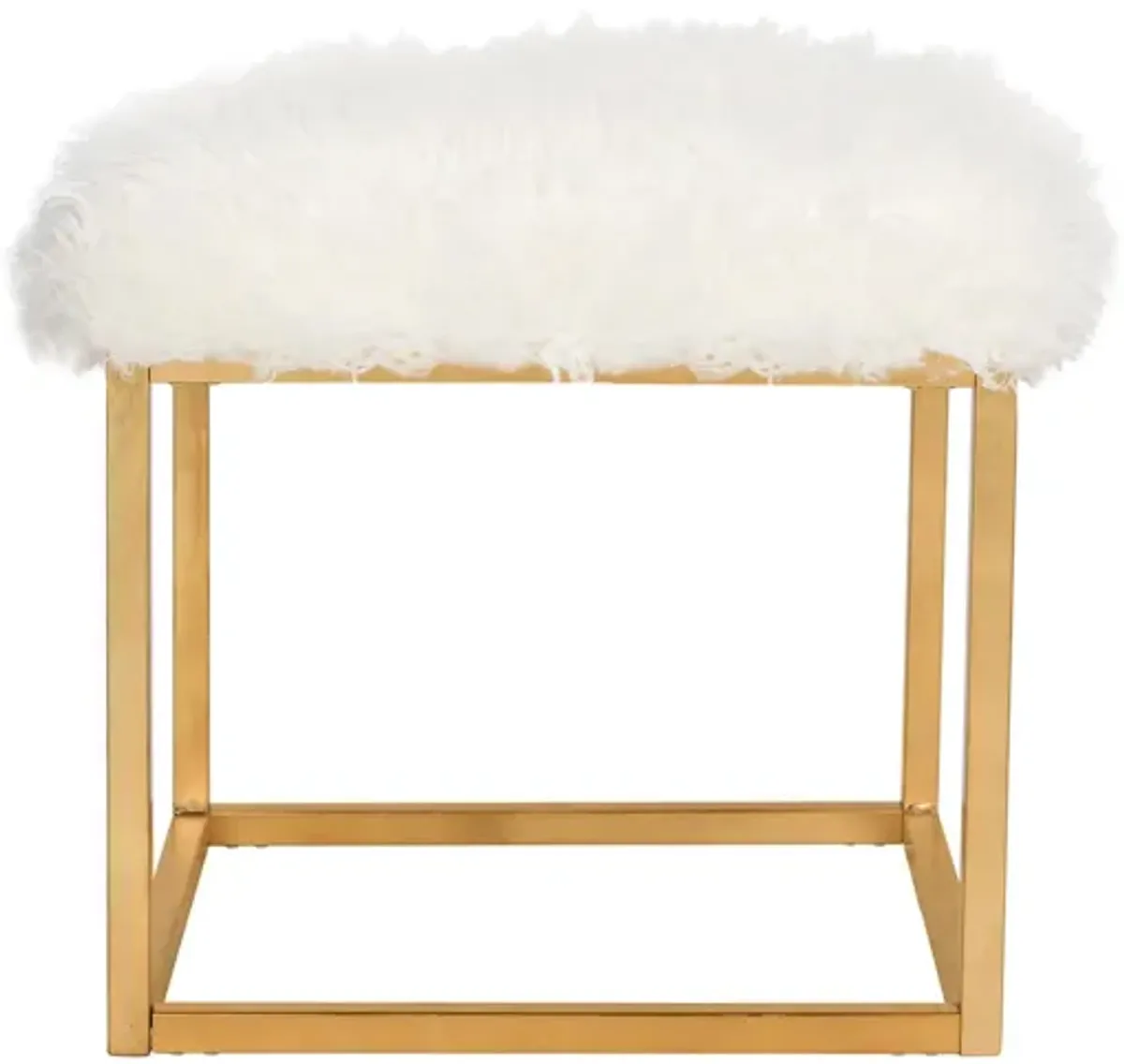 Declan Square Ottoman in White by Safavieh