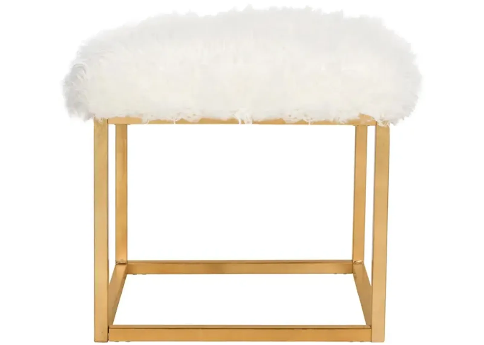 Declan Square Ottoman in White by Safavieh