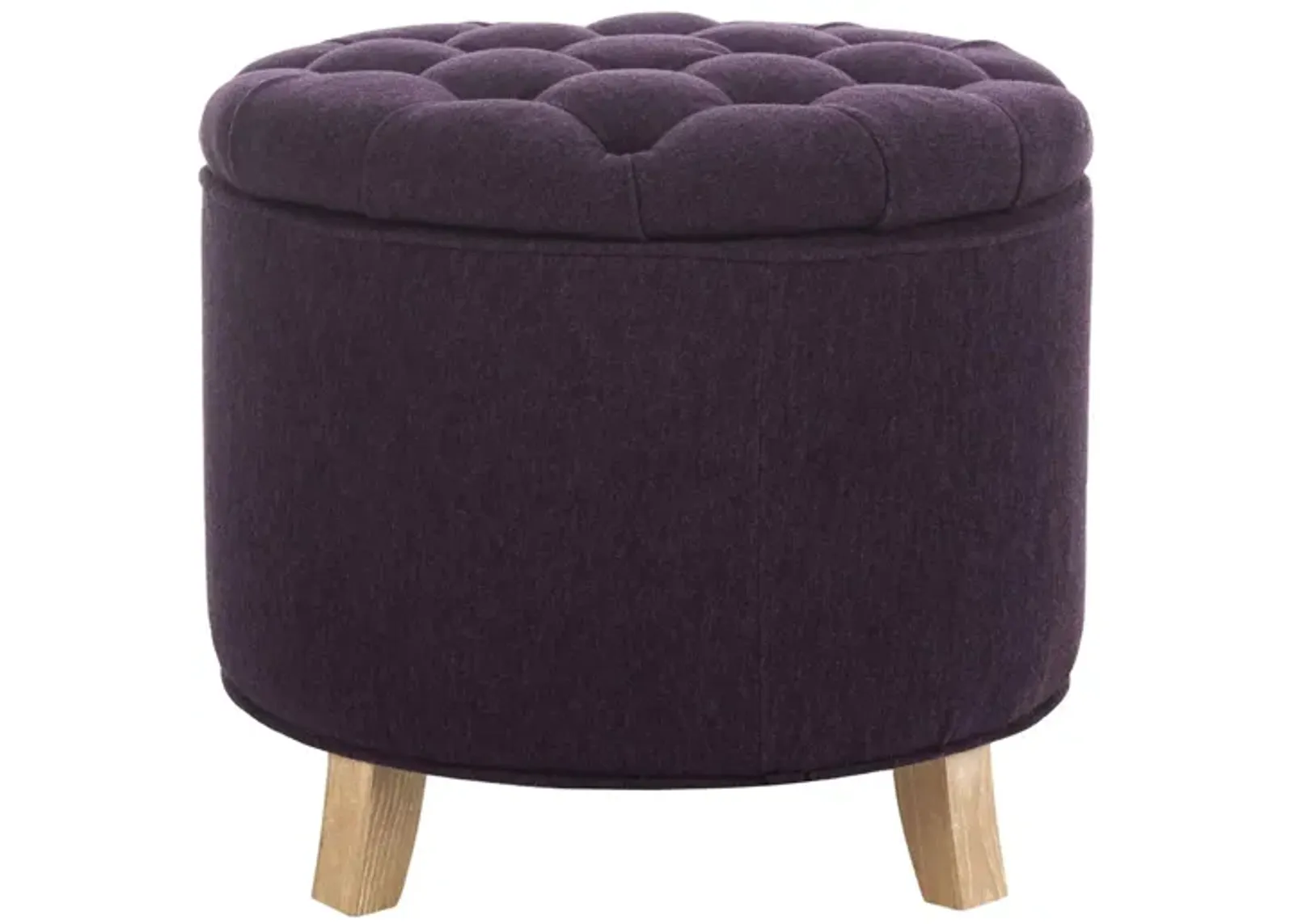 Ponzi Tuffted Ottoman in Plum by Safavieh