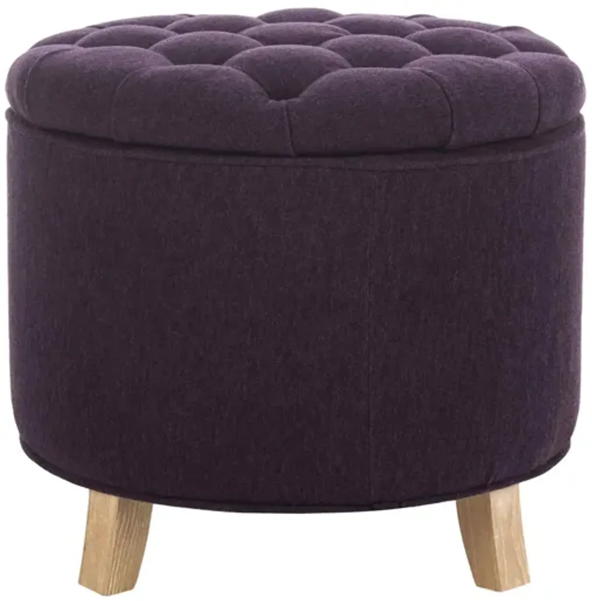 Ponzi Tuffted Ottoman in Plum by Safavieh