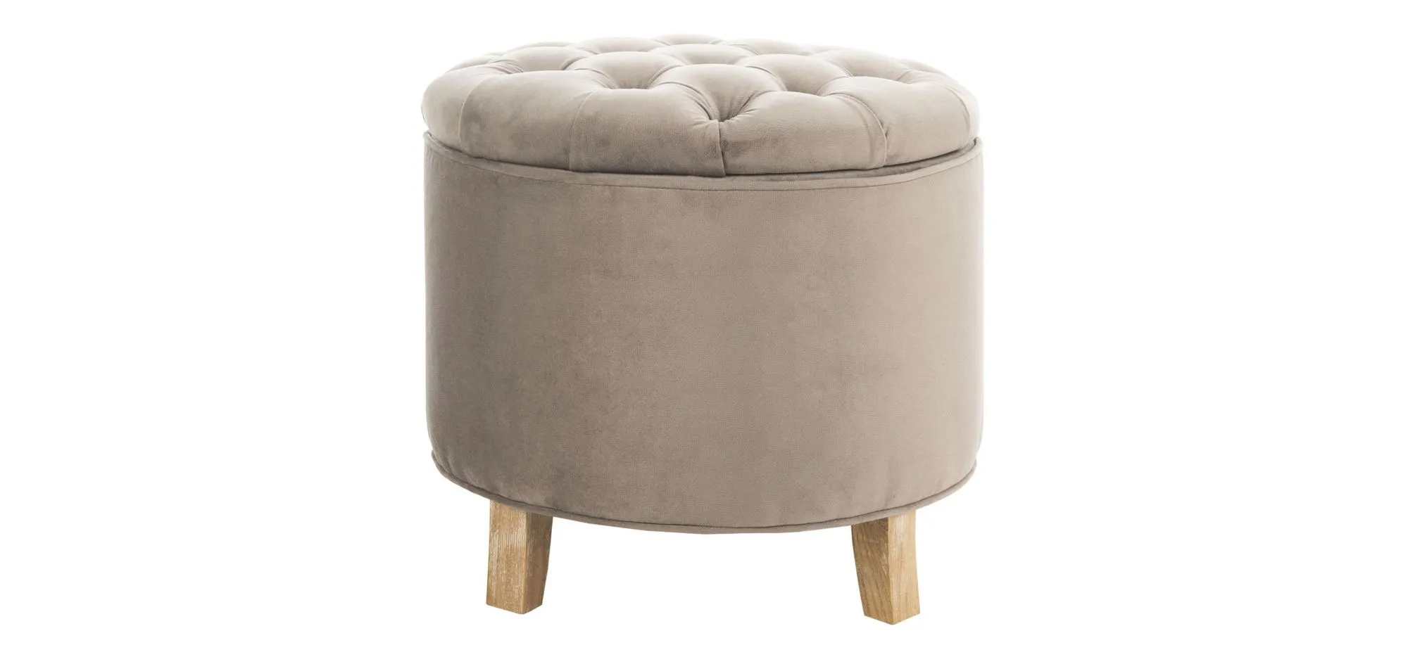 Ponzi Tuffted Ottoman in Mushroom by Safavieh