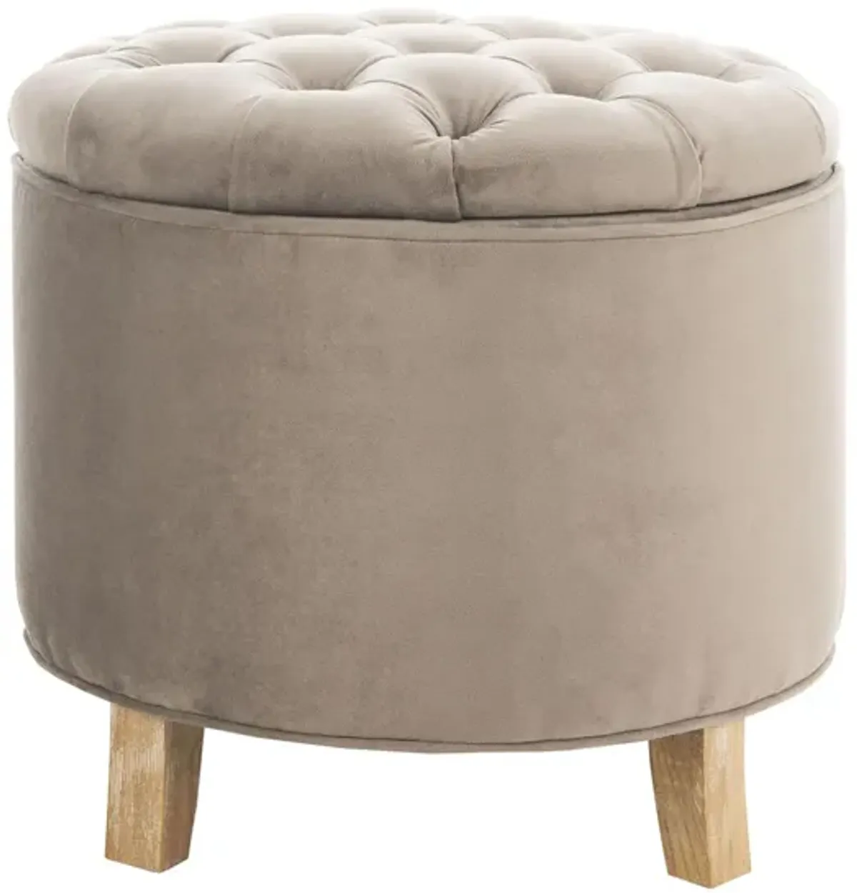 Ponzi Tuffted Ottoman in Mushroom by Safavieh