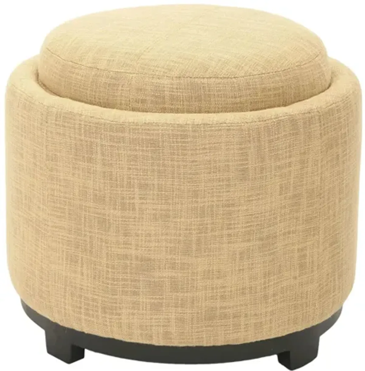 Arturo Round Tray Ottoman in Gold by Safavieh