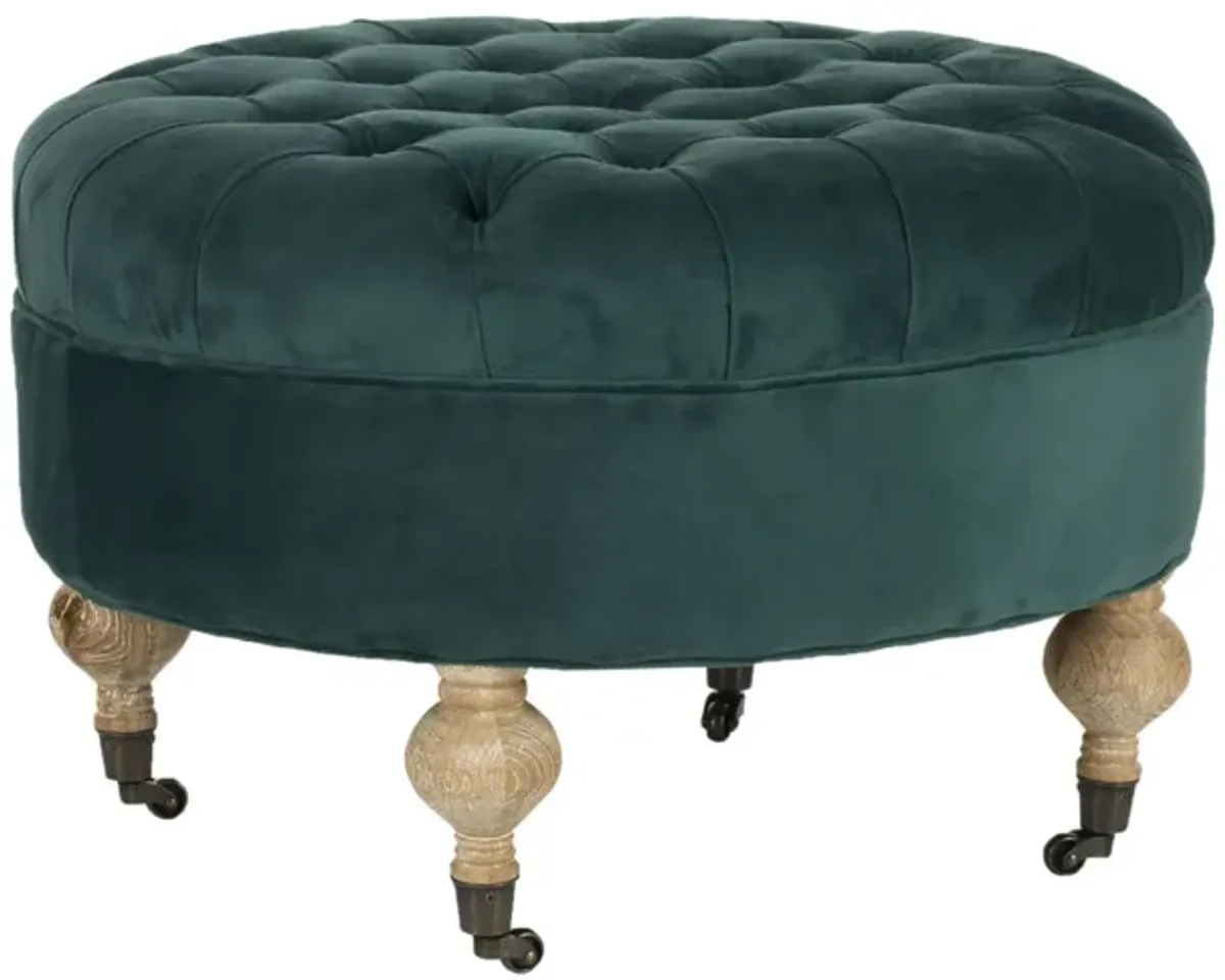 Lisbon Round Ottoman in Marine by Safavieh