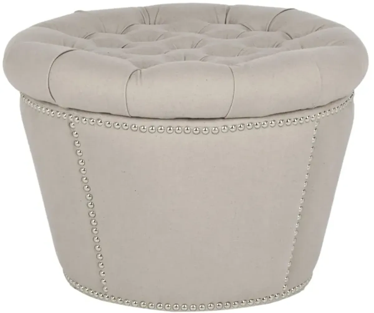 Micha Storage Ottoman in Taupe by Safavieh