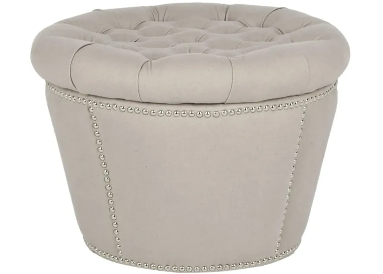 Micha Storage Ottoman in Taupe by Safavieh