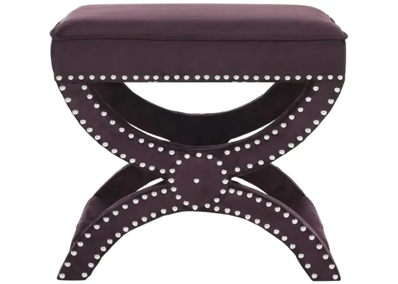 Oriana Ottoman in Plum by Safavieh