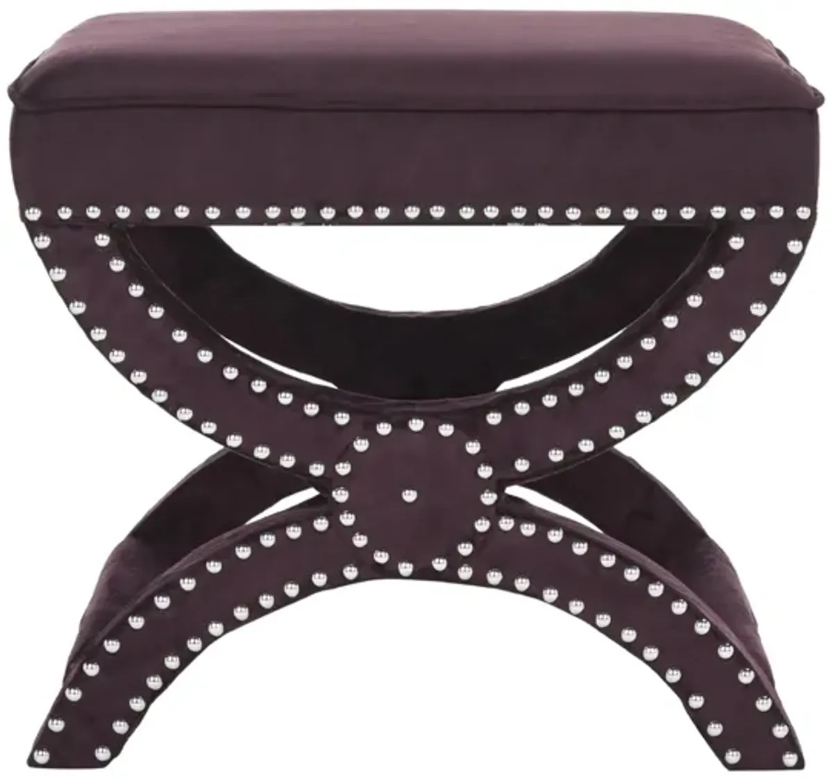 Oriana Ottoman in Plum by Safavieh