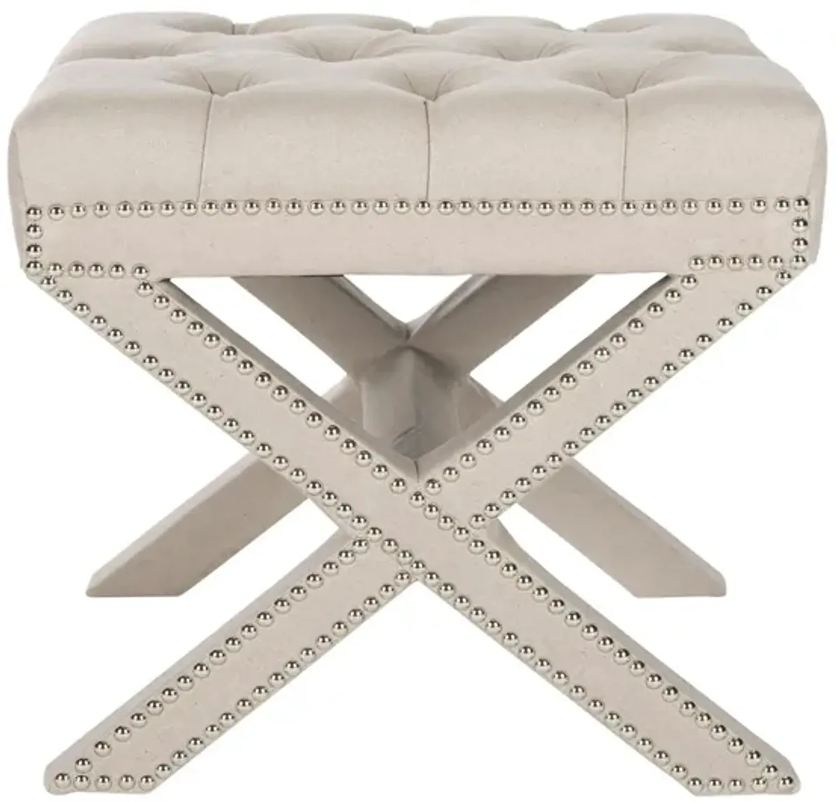 Maddox Ottoman in Taupe by Safavieh