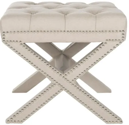 Maddox Ottoman in Taupe by Safavieh