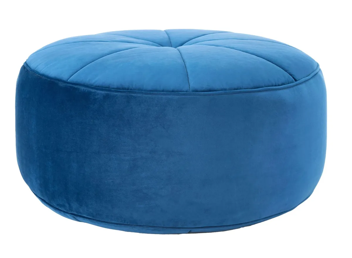 Harrison Round Ottoman in Navy by Safavieh