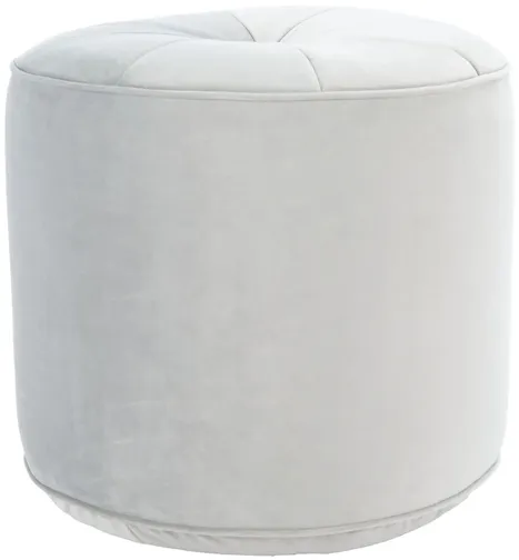 Harrison Cylinder Ottoman in Light Gray by Safavieh