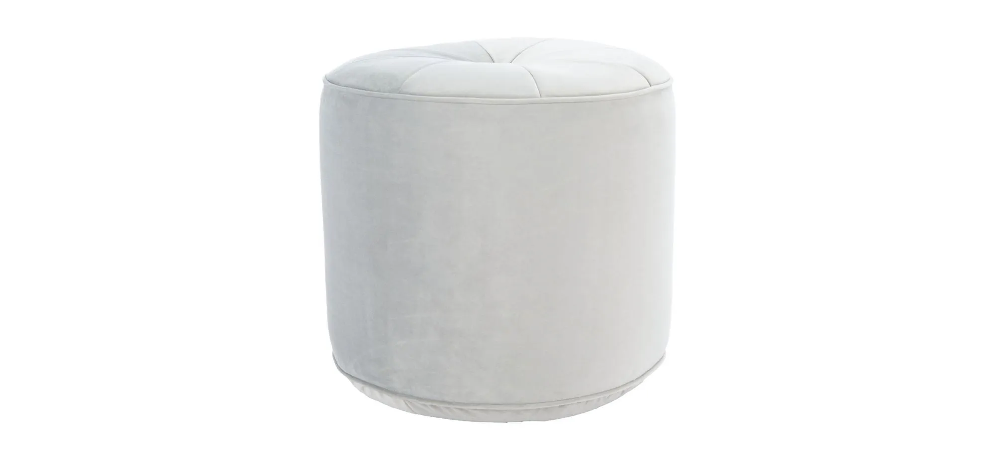 Harrison Cylinder Ottoman in Light Gray by Safavieh